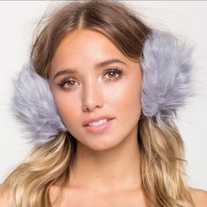 Gray fuzzy earmuffs